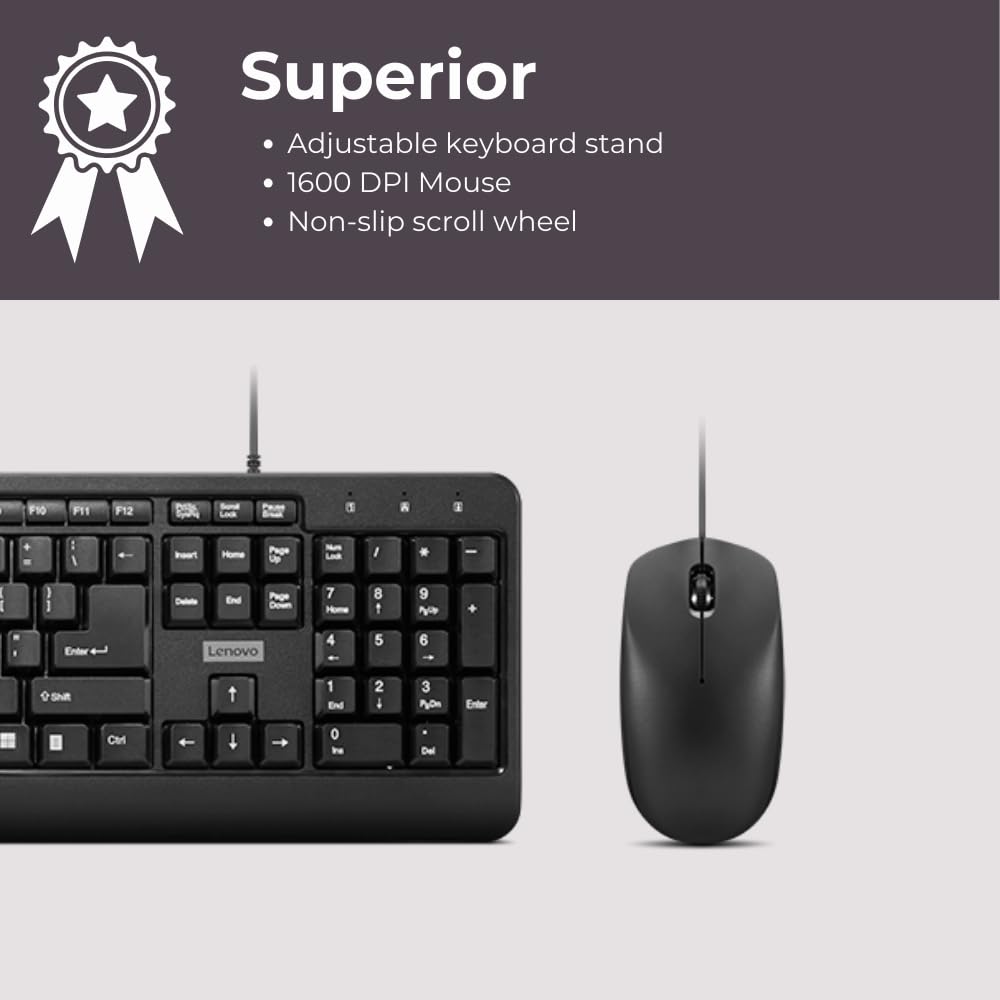 Lenovo 160 Keyboard & Mouse Wired Combo - Image 3