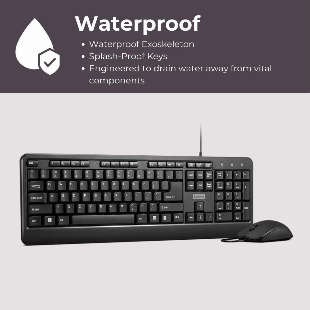 Lenovo 160 Keyboard & Mouse Wired Combo - Image 2