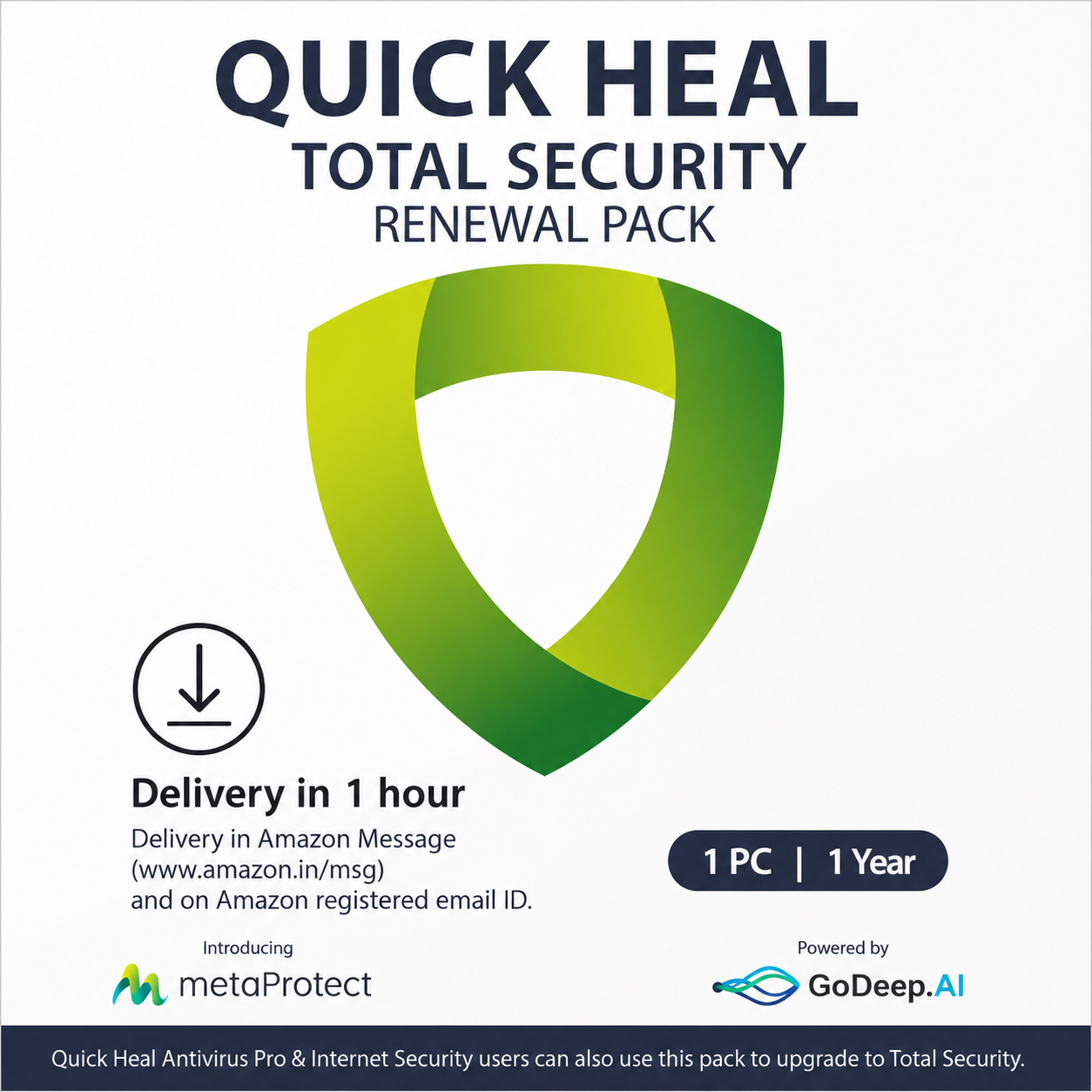 Quick Heal Total Security Renewal Upgrade Silver Pack – 1 User
